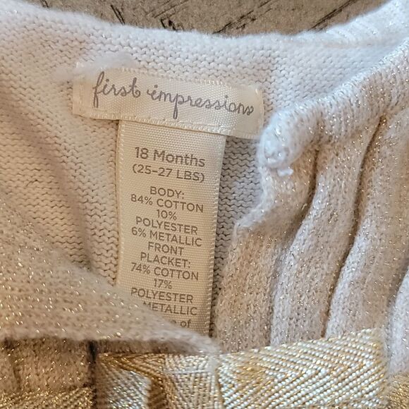 First Impressions 18 month gold shimmer cardigan 🌸 - Picture 5 of 7